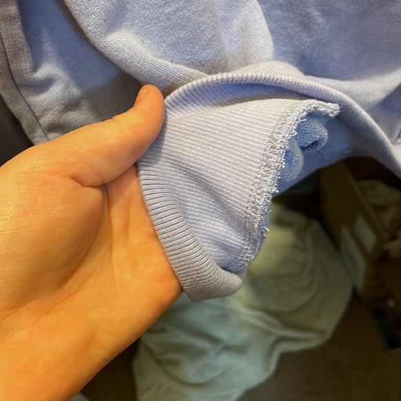 Purple crew neck line with an embroidered love on it - Picture 5 of 5